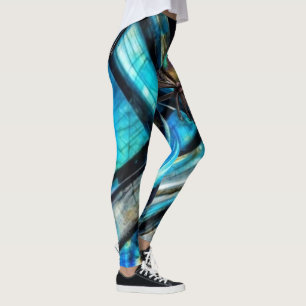 Blue Labradorite with butterfly1 Leggings