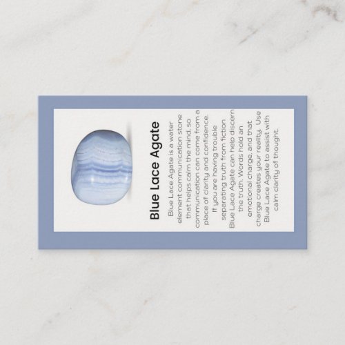 Blue Lace Agate Crystal Meaning Jewelry Display  Business Card