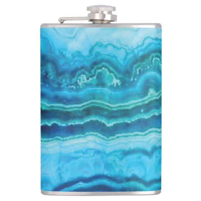Blue Lace Agate gemstone Flask (Front)
