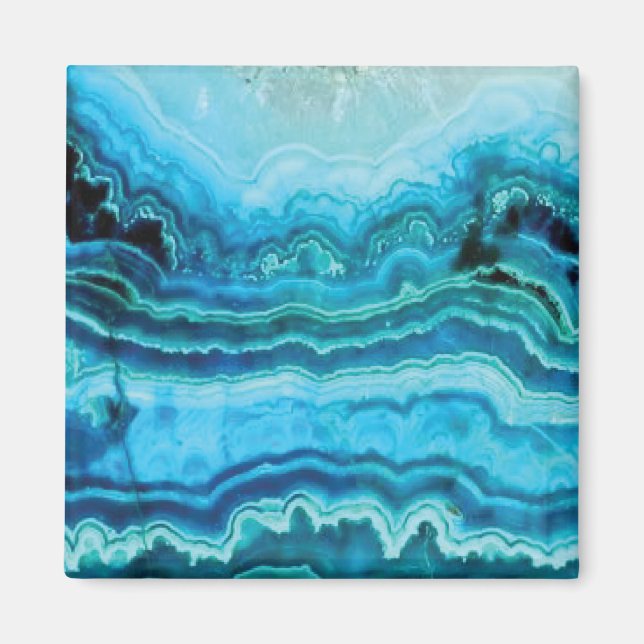 Blue Lace Agate gemstone texture Magnet (Front)