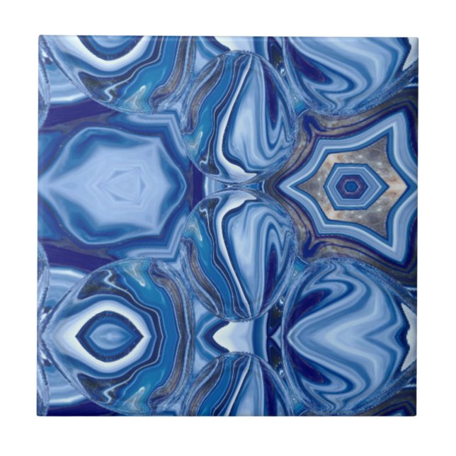 Blue Lace Agate Stone Ceramic Tile (Front)