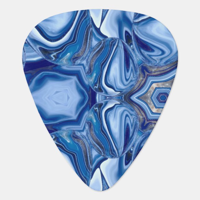 Blue Lace Agate Stone Guitar Pick (Front)