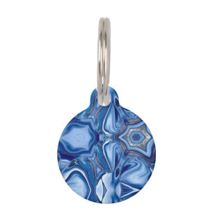 Blue Lace Agate Stone Pet ID Tag