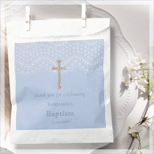 Blue Lace Baptism Thank You  Favor Bag