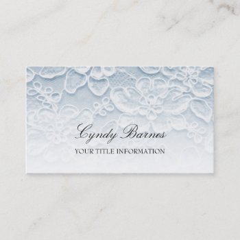 Blue Lace Business Card by TailoredType at Zazzle