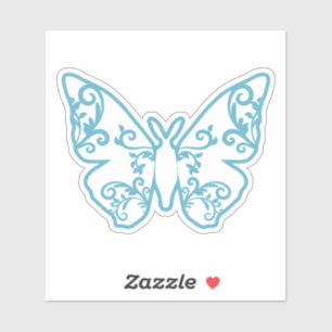 Blue Lace Butterfly Sticker