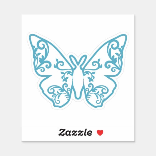 Blue Lace Butterfly Sticker