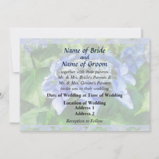 Blue Lace Cap Hydrangea Wedding Products Invitation