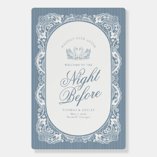 Blue Lace Doily Night Before Rehearsal Welcome Foam Board