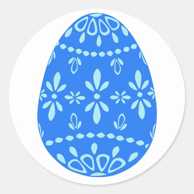 Blue Lace Easter Egg Stickers (Front)
