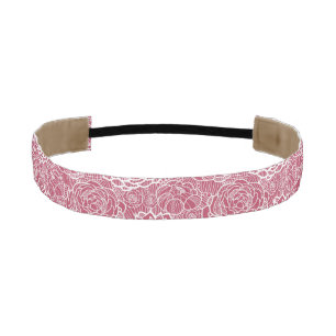 Blue lace flowers pattern background athletic headband