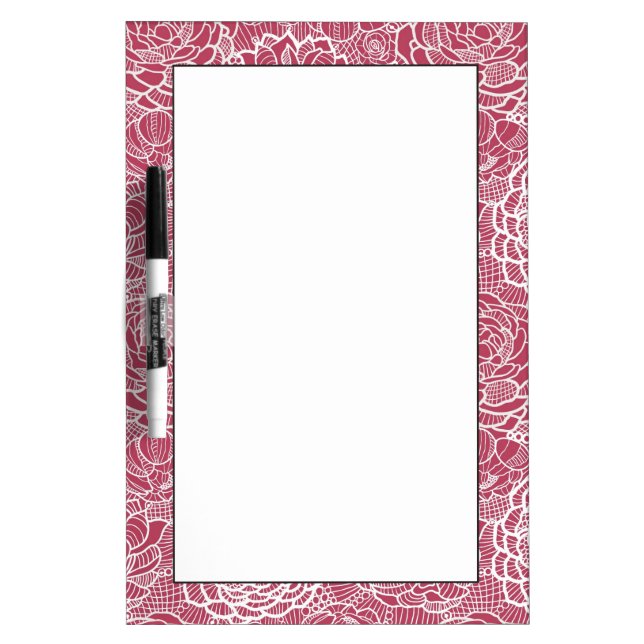 Blue lace flowers pattern background Dry-Erase board (Front)