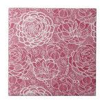 Blue lace flowers pattern background tile