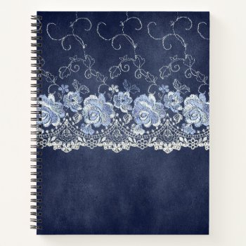 Blue Lace Look Notebook Journal by JLBIMAGES at Zazzle