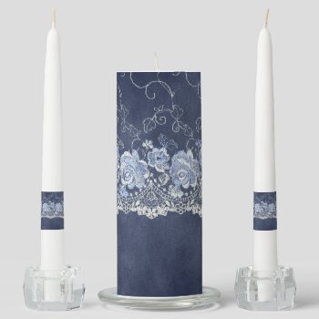 Blue Lace Look Unity Candle by JLBIMAGES at Zazzle