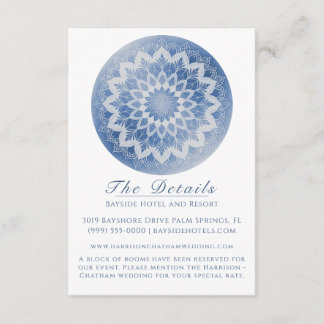Blue Lace Mandala Wedding Enclosure Card