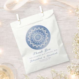 Blue Lace Mandala Wedding Favor Bag