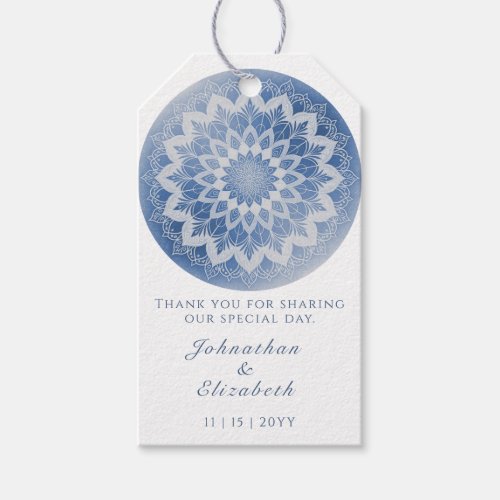Blue Lace Mandala Wedding Favor