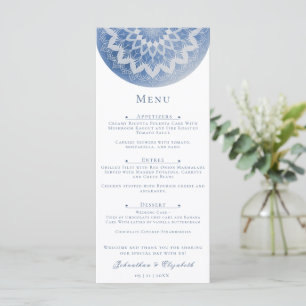 Blue Lace Mandala Wedding Menu