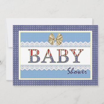 Blue Lace Patriotic Baby Shower Card Invitation by xgdesignsnyc at Zazzle
