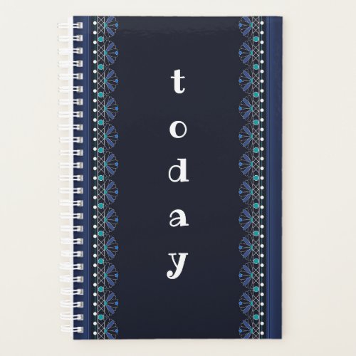 Blue Lace Pattern Boho Planner