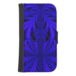 Blue Lace Pattern Samsung S4 Wallet Case