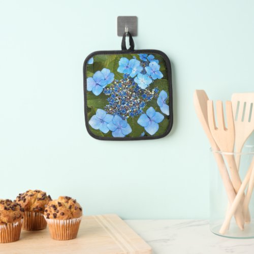 Blue Lacecap Hydrangea Bloom Floral Pot Holder