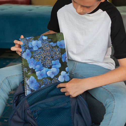 Blue Lacecap Hydrangea Floral Notebook