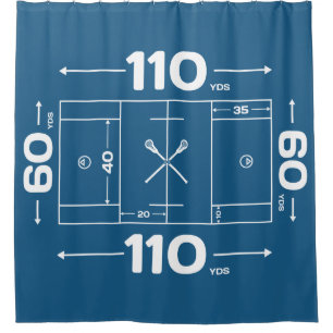 Blue Lacrosse Field Design Shower Curtain