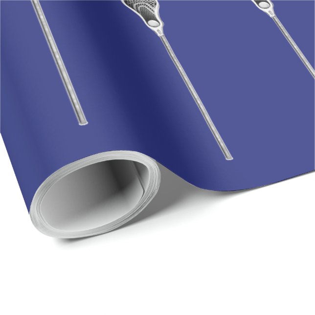 Blue Lacrosse Gift Wrapping Paper (Roll Corner)