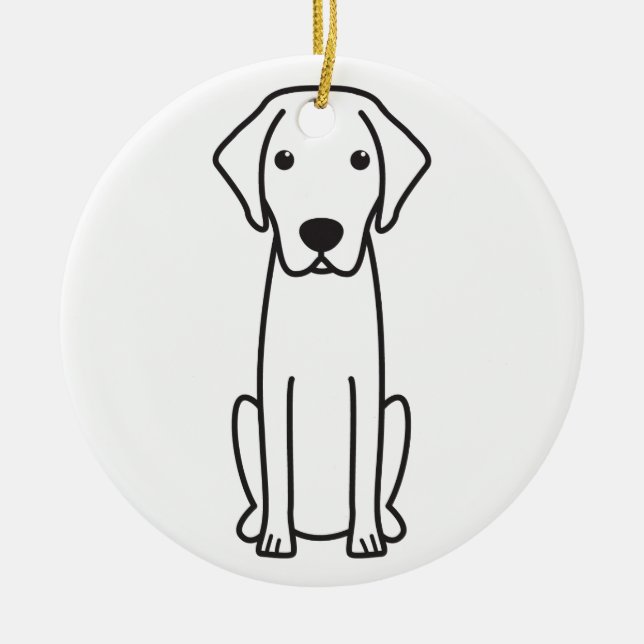 Blue Lacy Dog Cartoon Ceramic Ornament (Front)