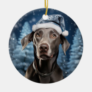 Blue Lacy Dog Christmas Keepsake Ceramic Ornament