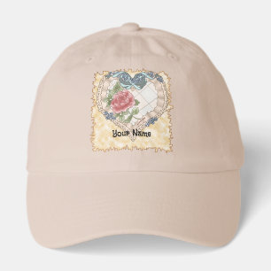 Blue Lacy Ribbon Heart hats