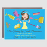 Blue Lady Cleaning Services Washing Tile Wall Car Magnet at Zazzle