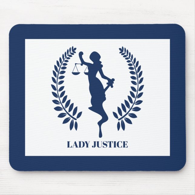 Blue Lady Justice logo Mouse Pad (Front)