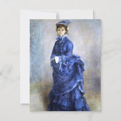 Blue Lady  Parisienne Renoir Impressionist Paint Card