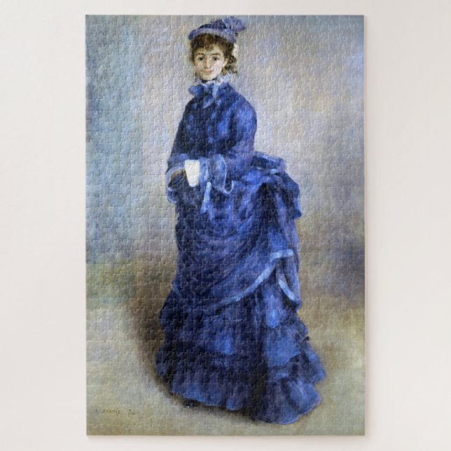 Blue Lady  Parisienne Renoir Impressionist Paint Jigsaw Puzzle (Vertical)