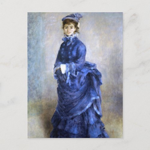 Blue Lady  Parisienne Renoir Impressionist Paint Postcard