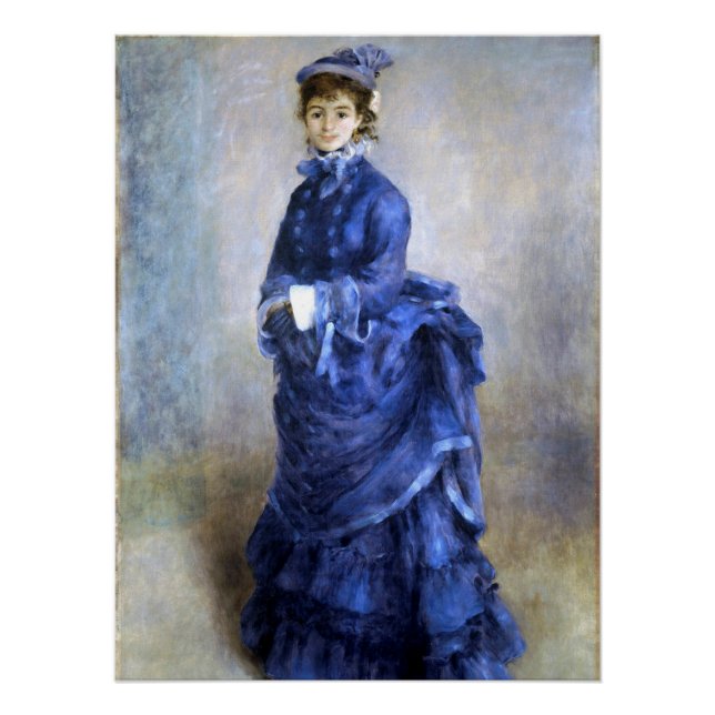 Blue Lady  Parisienne Renoir Impressionist Paint Poster (Front)