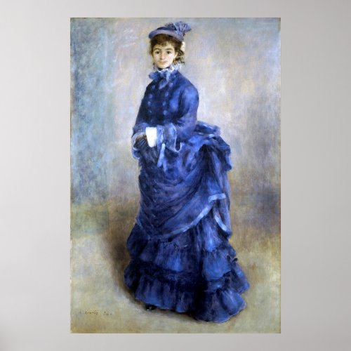 Blue Lady  Parisienne Renoir Impressionist Paint Poster