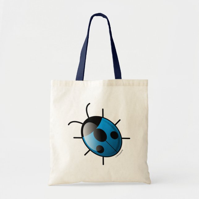 Blue ladybug tote bag (Front)