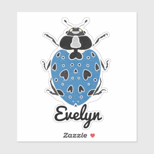 Blue Ladybug with Name Sticker