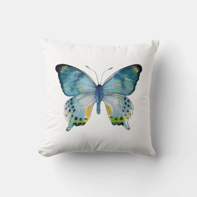 Blue Laglaizei Butterfly Pillow (Front)