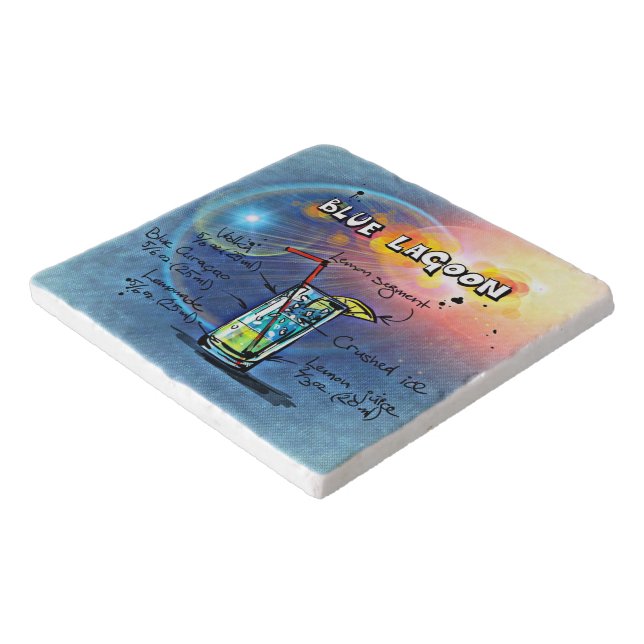 Blue Lagoon (#12 of 12 Drink Recipe Sets)          Trivet (Corner)