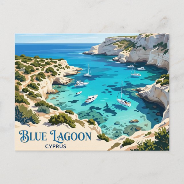 Blue Lagoon, Akamas Cyprus Postcard (Front)