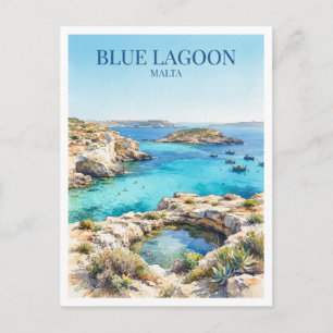 Blue Lagoon, Comino Mġarr Malta Travel Souvenir Postcard