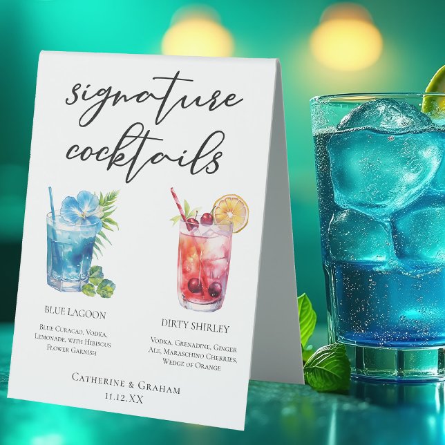Blue Lagoon Dirty Shirley Signature Cocktails Menu Table Tent (Creator Uploaded)
