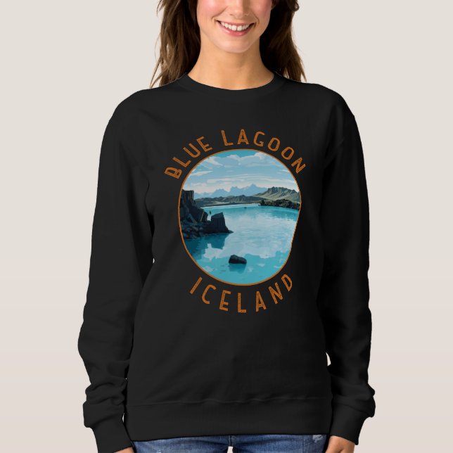 Blue Lagoon Iceland Distressed Circle Sweatshirt (Front)