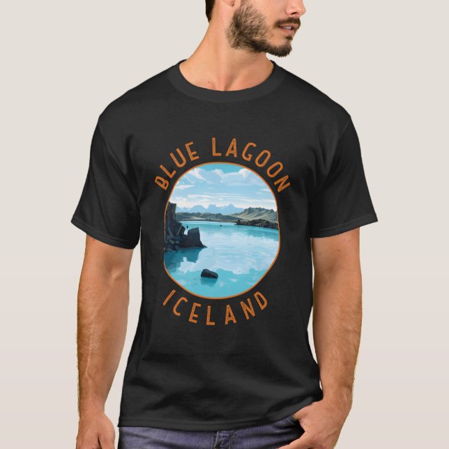 Blue Lagoon Iceland Distressed Circle T-Shirt (Front)