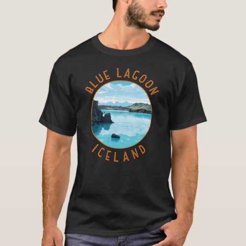Blue Lagoon Iceland Distressed Circle T_Shirt